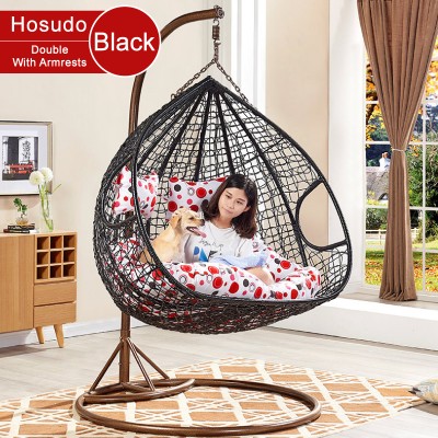 Hot Selling 2020 Cheap Outdoor Double Rattan Hammock Chair Swing, Trending Products Space Saving Knock Down Metal Swing Chair